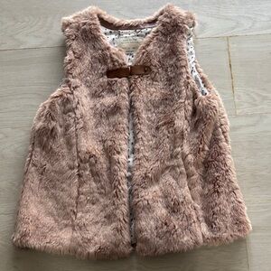 Zara Kids Faux Fur Vest in Light Brown